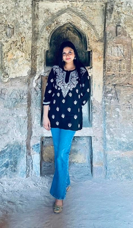 Short Modal Chikankari Kurti (Short Top)