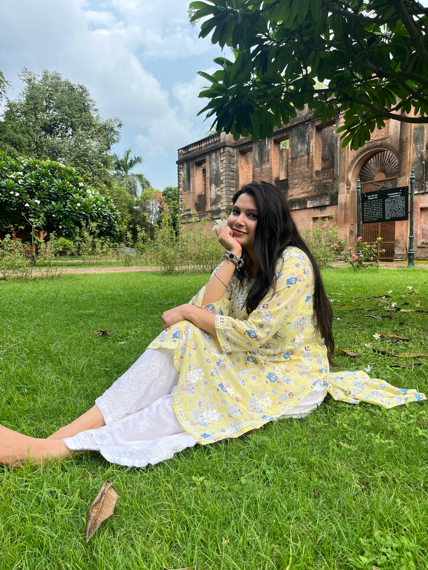 Mul Cotton Long Straight printed kurta