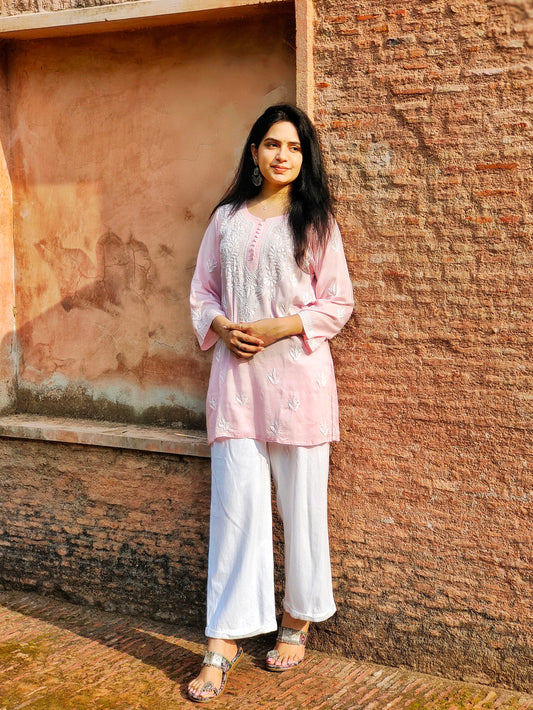 Short Modal Chikankari Kurta (Short Top)